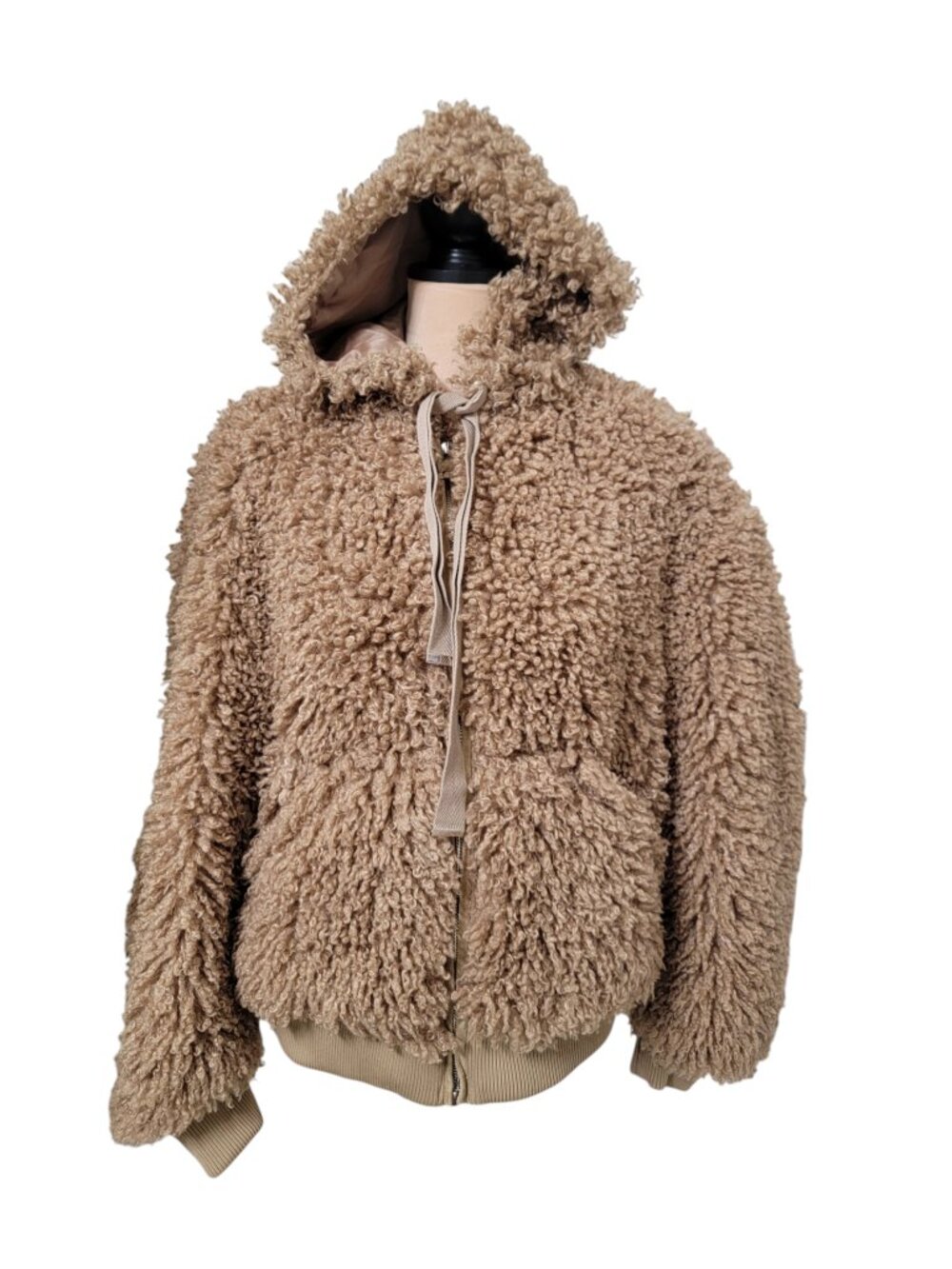 Urban Outfitters Size XS Oversized Slouchy Fit Casey Fleece Hooded Zip-Up Jacket